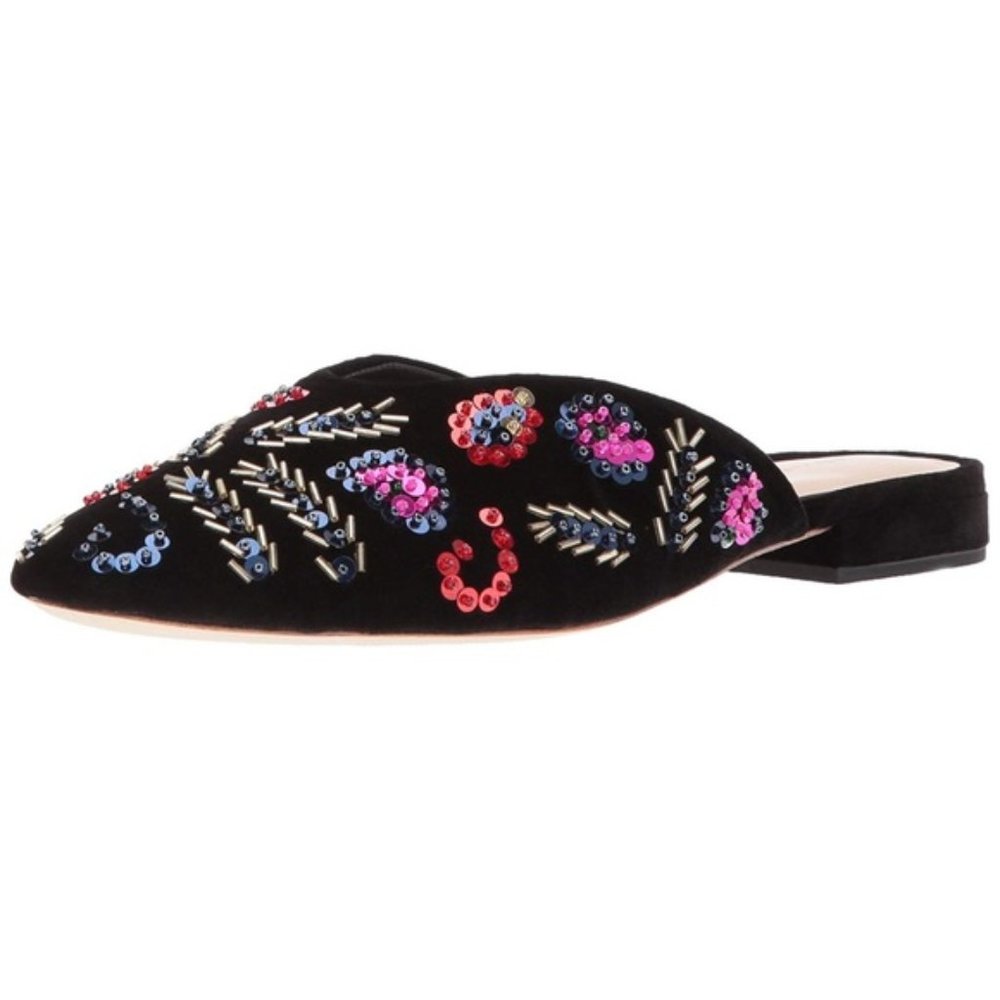 LOEFFLER RANDALL Quin Velvet Beaded Mules